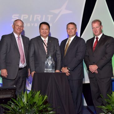Awarded by Spirit AeroSystems for the 2015 International Supplier of The Year